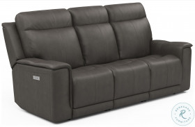 Miller Brown Leather Power Reclining Sofa With Power Headrest And Lumbar