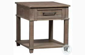 Parkland Falls Weathered Taupe Rectangular End Table