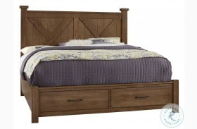 Cool Rustic Poster Bed With Footboard Storage