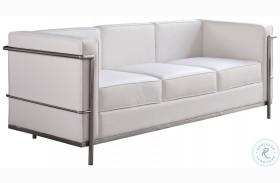 Cour White Italian Leather Sofa