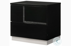 Lucca Black Lacquer LAF Nightstand