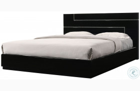 Lucca Black Lacquer Full Platform Bed