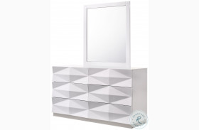 Verona White Lacquer Dresser and Mirror