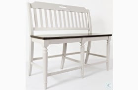 Orchard Park Brown And Light Grey Slat Back Counter Height Bench