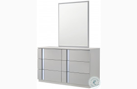 Palermo Grey And Chrome Dresser And Mirror