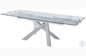 Premier Chrome Glass Top Extendable Dining Table