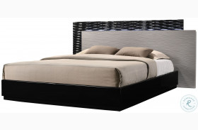 Roma Black and Grey Lacquer Platform Bed