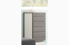 Maia Light Grey Lacquer 6 Drawer Chest