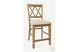 Telluride Gold Cross Back Counter Height Stool Set of 2