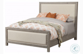 Classic Distressed Upholstered Panel Bed