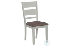 Brook Bay Textured White And Carbon Gray Slat Back Upholstered Side Chair Set of 2