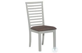 Brook Bay Textured White With Carbon Gray Upholstered Ladder Back Side Chair Set of 2