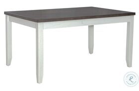 Brook Bay Textured White With Carbon Gray Rectangular Leg Dining Table