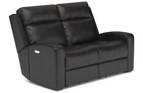 Cody Brown Leather Power Reclining Loveseat With Power Headrest And Footrest