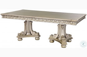 Catalonia Platinum Gold Pedestal Extendable Dining Table
