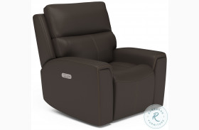 Jarvis Mocha Leather Power Recliner With Power Headrest And Footrest