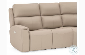 Jarvis Parchment Leather LAF Power Reclining Loveseat With Power Headrest And Footrest