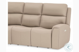 Jarvis Parchment Leather RAF Power Reclining Loveseat With Power Headrest And Footrest