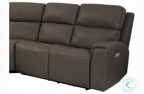Jarvis Mocha Leather RAF Power Reclining Loveseat With Power Headrest And Footrest