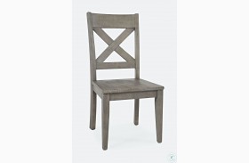 Outer Banks Driftwood Gray Cross Back Side Chair Set of 2