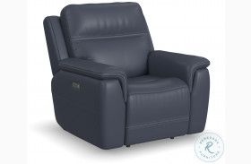 Sawyer Dark Gray Leather Power Recliner With Power Headrest And Lumbar