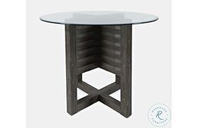 Altamonte Brushed Grey Round Glass Top Counter Height Dining Table