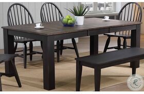 Ashford Black And Rustic Walnut Butterfly Leg Extendable Dining Table