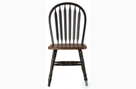Carolina Crossing Antique Honey And Black Windsor Side Chair Set Of 2