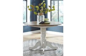 Carolina Crossing Antique Honey And White Drop Leaf Extendable Dining Table