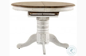 Carolina Crossing Antique Honey And White Oval Extendable Pedestal Dining Table