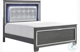 Allura Gray Full Panel Bed