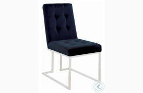 Starlight Matte Ink Blue Velvet Dining Chair Set Of 2