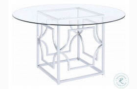 Starlight Chrome 54" Glass Top Dining Table