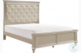 Celandine Silver And Off White Full Upholstered Panel Bed
