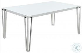 Pauline White And Chrome Dining Table
