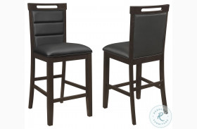 Prentiss Black Upholstered Counter Height Chair Set of 2