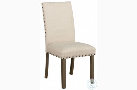 Coleman Beige And Rustic Brown Upholstered Side Chair Set of 2