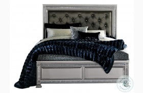 Bevelle Silver Bed Upholstered Panel Bed