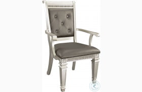 Bevelle Silver And Gray Arm Chair Set of 2