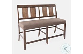 Mission Viejo Rustic Natural Brown Counter Height Bench