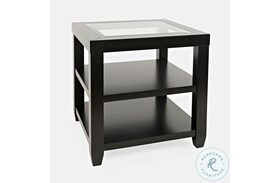 Urban Icon Black Glass Inlay End Table