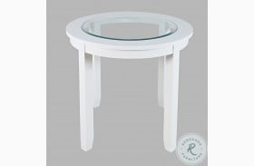 Urban Icon White Round Glass Inlay Counter Height Dining Table