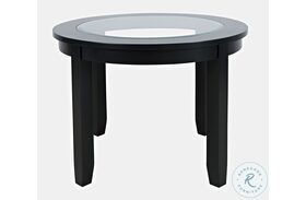 Urban Icon Black Round Glass Inlay Dining Table