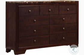 Conner Cappuccino Faux Marble Top Dresser