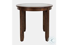 Urban Icon Merlot Round Glass Inlay Counter Height Dining Table