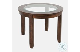 Urban Icon Merlot Round Glass Inlay Dining Table