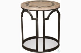 Estelle Washed Gray Round End Table
