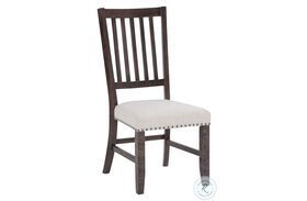 Willow Creek Distressed Brown Slat Back Side Chair Set of 2
