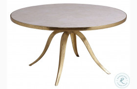Signature Designs White And Gold Foil Crystal Stone Round Cocktail Table