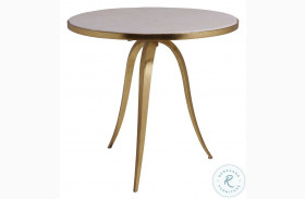 Signature Designs White And Gold Foil Crystal Stone Round End Table